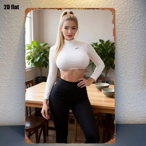 CIFbuy | Декоративная жестяная тарелка с изображением аниме сексуальная девушка занимающаяся фитнесом металл