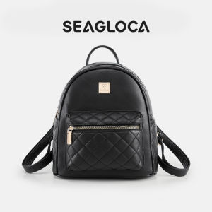 Seagloca New Soft Leather PU Fashion Embroidered Diamond Travel Backpack for Woman No 1256