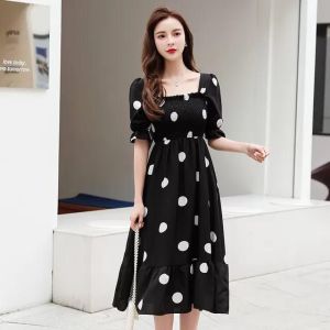 D05 Polka Dress Polka doll korean dress Silky Twiscone