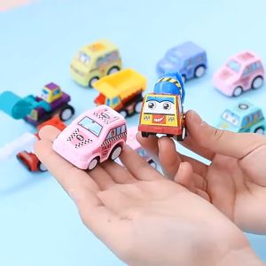 6Pcs Mini Pull Back Car Inertial Engineering Cars Set Car Model Toy Mobile Vehicle Fire Truck Taxi Model Kid Mini Cars Boy Toys
