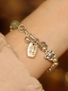 Evening Good Things Natural Turquoise Silver Bracelet for Women Vintage New Chinese Style Small Audience Gift Hand Chain