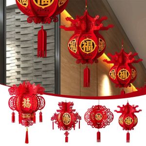 LINNANZHUBING Non-woven 2025 Chinese Lantern Spring Festival Decoration 3D Chinese Year Lantern Hanging Ornaments Year of the Snake Lantern