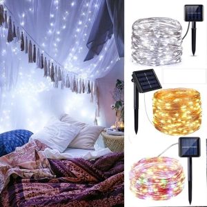 ไฟแต่งห้อง ไฟตกแต่งประดับโซล่าเซลล์ ไฟตกแต่ง ไฟกระพริบ 20 เมตร ไฟโซล่าเซลล์จากพลังงานแสงอาทิตย์ Solar LED