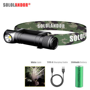 1PC Newest 4 Modes LED Camouflage Headlamp USB Type-C Use 18650 Flashlight with Indicator Magnet Tail Head Flash Lights
