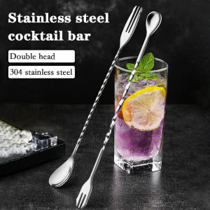 304 Stainless Steel Double-ended Stirring Spoon Stirring Spoon Milk Tea Stirrer Stick Swizzle Sticks Bar Cocktail Stirrer Coctail Double Headed Mixer