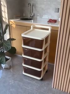 Multi-layer desk storage cabinet with wheels home office file cabinet narrow drawer storage cabinet movable cart shelf space saving wardrobe home furniture