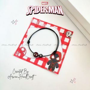 Gelang Tali Spiderman Inisial Huruf // Gelang Inisial Huruf Spiderman