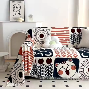 【Clearance】 Sofa Towel Chenille Sofa Cover Blanket with Tassel Material Anti-scratch Wear-resistant