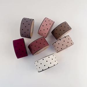 Polka Dot Flocking Webbing DIY Bow Ribbon Childrens Hair Accessories Hairpin Accessories Clothing Accessories Ribbon