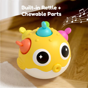 Musical Rattle Wobble Toy for Baby 6M-18M - Colorful Bubble Press Buttons Sensory Development & Tummy Time Crawl Training