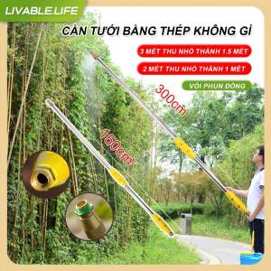 Cần Rút Tưới Cây Phun Thuốc Inox 1.5m Kéo Dài 3m Chuyên Dụng