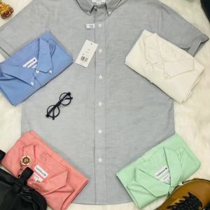 Áo sơ mi công sở nam Saddlebredchất liệu 60% cotton 40% polyesterphong cách Basic Casualáo sơ mi ngắn tay big size