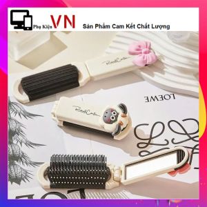 Gương Kèm Lược Gấp Gọn Hình Nơ Cừu Non Dễ Thương - Lược Gỡ Tóc Rối Kèm Gương Cầm Tay 2in1 - Lược Gương / Gương Lược Massage Nhỏ Gọn