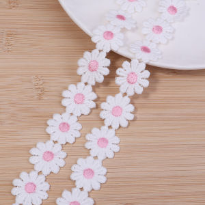 3 Yards/Lot Width 2.5cm 12 Colors Daisy Flower Lace Trim Knitting Wedding Embroidered DIY Garment Earring Sewing Supplies Crafts