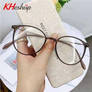 Gọng cận chất liệu TR90 kết hợp titan cao cấp form bầu dục tròng kính chống ánh sáng xanh mã Y2955 - kheshop