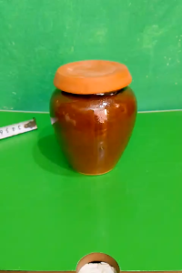 Set 3 lu mini trang trí tiểu cảnh kèm nắp men nâu