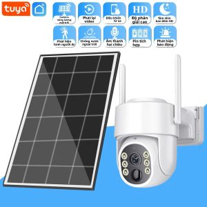 Camera Tuya WiFi PTZ 8MP HD Không Dây Chạy Bằng Năng Lượng Mặt Trời Giám Sát Video Ngoài Trời Với Pin Tích Hợp Ở Chế Độ Chờ Lâu Cho An Ninh Gia Đình