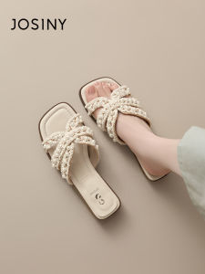 Josiny | Thick Heel Outdoor Pearl Decorated Sandals