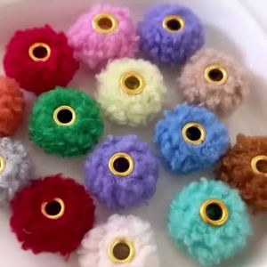 2pcs18x13mm Plush Ball Bead Pendant Fluffy Ball Spaced Bead Jewelry Used for Jewelry Making DIY Necklace Pendant Earrings