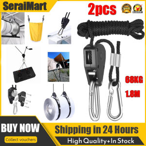 🚚 Local Delivery🚚Adjustable 2pcs Pulley Sling Lifting Rope Ratchet Hook Max Load 150lbs/68kg Lifter Hangers Assembly Sling Lifting Pulley Hooks