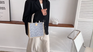 Tote Bag Canvas Shoulder Bag For Women Printed Thick Cotton and linen Rope Nice Pattern Beach Bag
