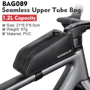 NEWBOLER Bike Bag 1.2L Portable Frame Front Tube Cycling Bag MTB Road Bicycle Pannier Bag Large Capacity Ultralight Cycling Bag