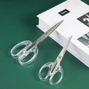 Stainless Steel Craft Scissors All Purpose Sharp Blade Shears Soft Grip Clear Handle Multipurpose Fabric Scissors