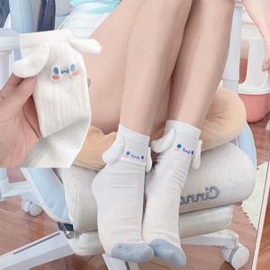 Cute Ladies Socks Lolita Yuki Dog Japanese Socks Mid Calf Spring Summer Soft Long Socks Ankle Cotton Socks