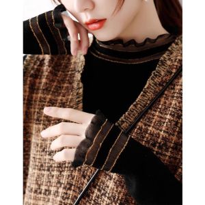 French Design Wood Ear Knit Sweater