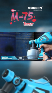 Spray Gun Cat CORDLESS MODERN M-75 1200Ml 20V / Alat Semprot Semprotan Cat Motor Mobil Tembok Spraygun Seprai Cet BATERAI BATTERY M75 MODERN