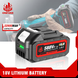 588VF Battery 18v Rechargeable 22900mAh High Capacity Battery with Battery Indicator For Brushless Electric Wrench Electric Drill Chainsaw Lawn Mower Tools