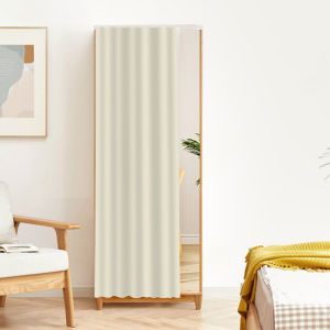Sliding Track Bedroom Makeup Desk Mirror Privacy Curtain Dustproof Cover Cloth Floor Standing Bathroom Curtain Partition Decor