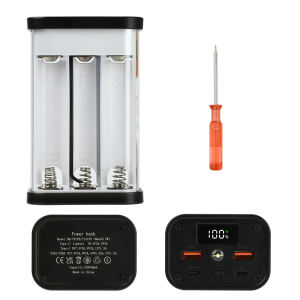 Aideepen | Bộ Sạc Dự Phòng DIY 225W 6/12 * 18650 Hộp Pin Vỏ Trong Suốt Hoàn Toàn Hộp Sạc Di Động Không Cần Hàn