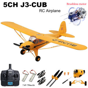 Parkten RC Plane RTF 2.4G Brushless Motor 3D/6G Remote Control Airplane Wltoys A160 Upgraded J3-CUB Yellow And RED Ready To Fly