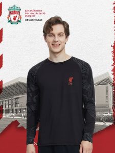 Liverpool FC | Áo Thun Thể Thao Dài Tay Màu Đen Chống Thấm Nhanh