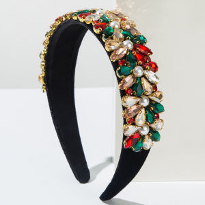 ยุโรปและอเมริกา Baroque สีแก้วเจาะ Bit HoopRetro Palace สไตล์เพชรเต็มรูปแบบ Heavy Industry Dance Party Headband