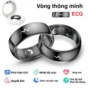 Nhẫn Thông Minh 2025 Theo Dõi Điện Tâm Đồ/huyết Áp & Giấc Ngủ Chống Nước 5ATM Thiết Bị Theo Dõi Thể Dục Đa Chức Năng Với Nhiều Chế Độ Thể Thao Dành Cho Nam & Nữ