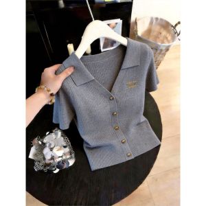 V.C.I | Luxurious Grey Casual V-Neck Polo Shirt