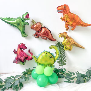 6pcs Dinosaur Balloon Set Tyrannosaurus Rex Raptor Triceratops Aluminum Film Balloon Childrens Birthday Party Decoration
