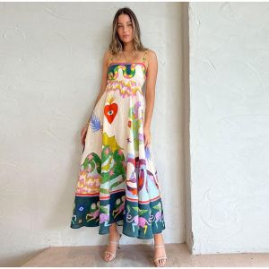Women Geometric Printing Patchwork Red Maxi Dresses Casual V Neck Lantern Sleeve Long Vestido Summer Holiday Beach Causal Outfit