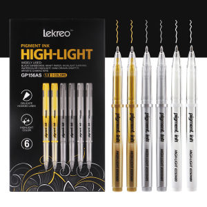Lekreo 3 Colors Gold Silver White Highlight Gel Pens 1.0mm Extra Fine Point White Pen for Art Highlight & Artists Drawing