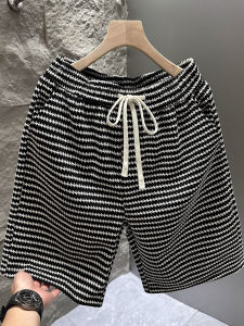 Quần Short Nam Mùa Hè Mới in Sọc Rộng Rãi Năm Điểm Thể Thao Quần Dài Vừa Phải Thời Trang Quần Dài Thường Ngày