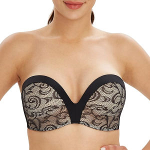 INTIMA เสื้อชั้นในรั้งแบบไม่มีสายรั้งไร้สายรูปมือผู้หญิงชุดชั้นในยกกระชับป้องกันการลื่นขนาด