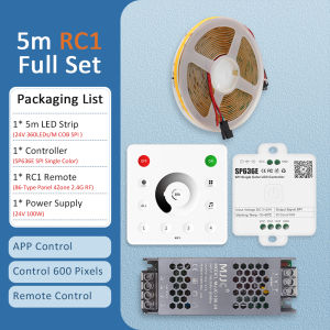 MJJC | WS2811 Horse Running COB LED Strip 20M 15M 10M 24V Water Flow LED Tape Ribbon Light with Banlanx APP SP636E Touch Controller Set