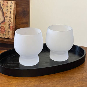 New Chinese Style Frosted Glass Large Belly Cup Cold Drink Juice Cup Unique Design Coffee Cup Transparent Single Layer Universal