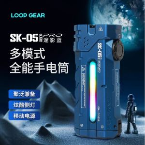 New Powerful 4360LM Flat LED Flashlight with 8000mAh Power Bank Floodlight Spotlight for Outdoor Hiking Self Defense