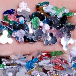 หัวมิกกี้เม้าส์ขนาดเล็ก 14x11.5 มม. 40 ชิ้น อุปกรณ์เสริมเครื่องประดับ DIY วัสดุอะคริลิก ลวดลายต่างๆ สำหรับงานฝีมือ