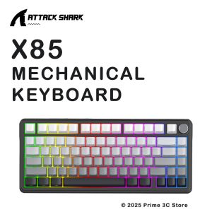 ATTACK SHARK | ATTACK SHARK X85/X85Pro Wireless Mechanical Gaming Keyboard Hot Swappable Macro RGB Bluetooth Tri-Mode TFT Screen Gasket Knob