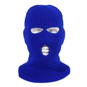 1PC Winter Knit Cap Warm Soft 3 Holes Full Face Ski Hat Hood Motorcycle Helmet Army Tactical Hat Fashion Women Men