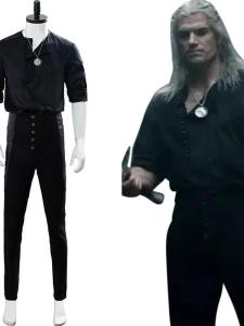Realistic Witch Hunter Geralt Cosplay Costume Halloween Mens Wear Authentic Role-playing Magic Robe for Everyday Use